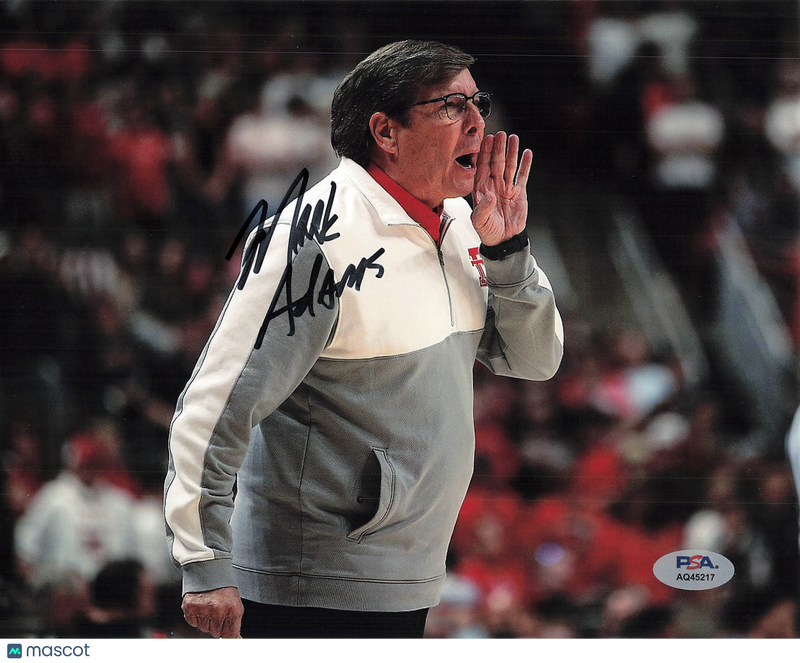 Mark Adams Texas Tech Red Raiders Signed Basketball 8x10 Photo PSA