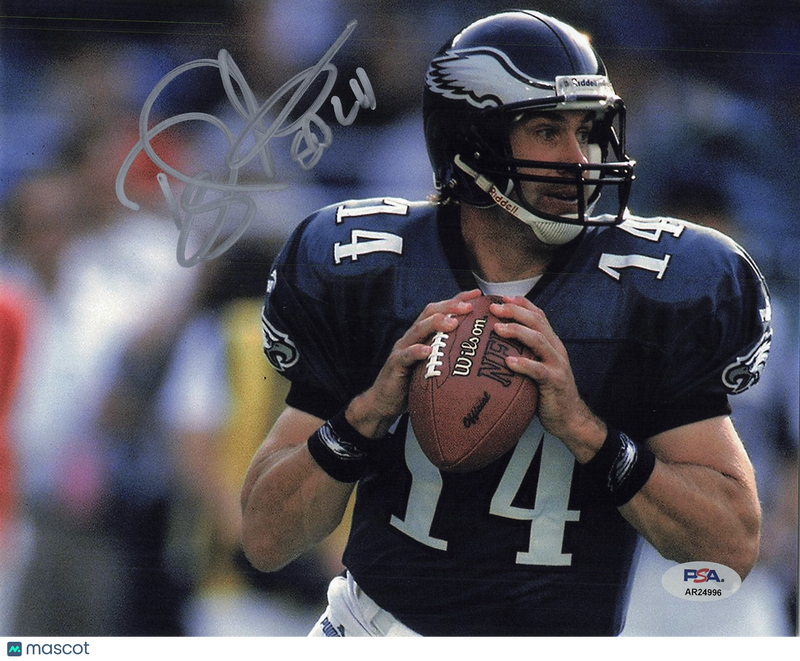 Doug Pederson Signed Philadelphia Eagles Football 8x10 Photo PSA Autographed