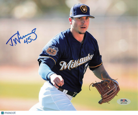 Trevor Williams Milwaukee Brewers Signed 8x10 Photo PSA