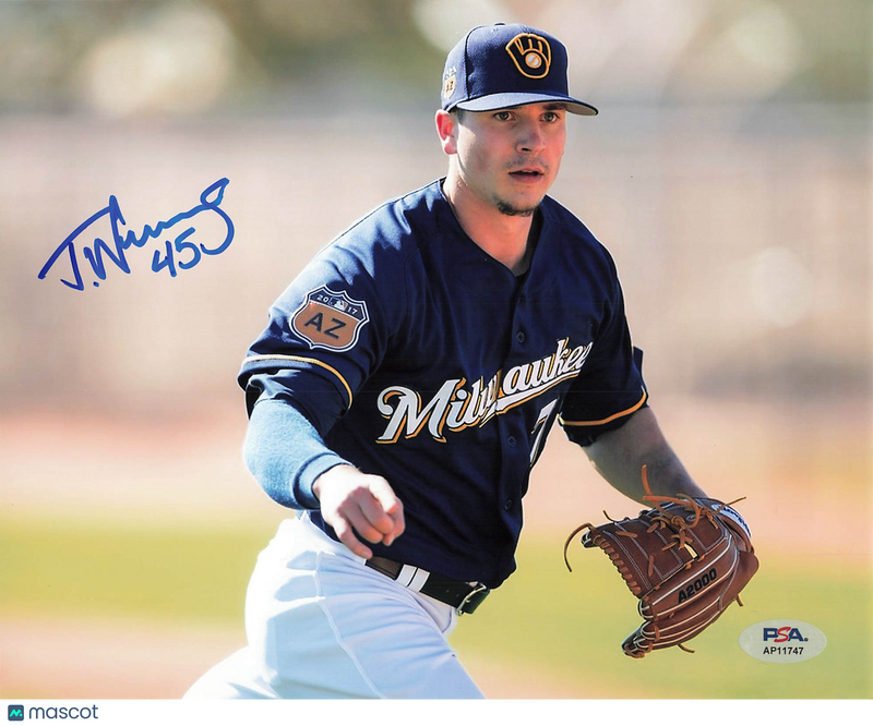 Trevor Williams Milwaukee Brewers Signed 8x10 Photo PSA