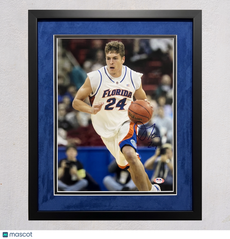 David Lee Florida Gators Signed Basketball 11x14 Custom Framed Photo PSA