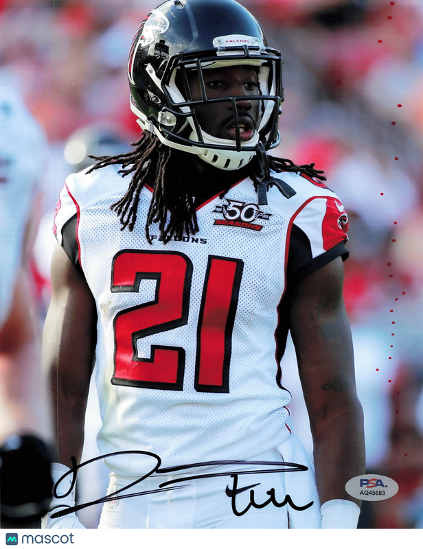 Desmond Trufant Signed Atlanta Falcons Football 8x10 Photo PSA Autographed
