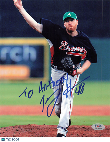 Tommy Hanson Atlanta Braves Signed 8x10 Photo PSA