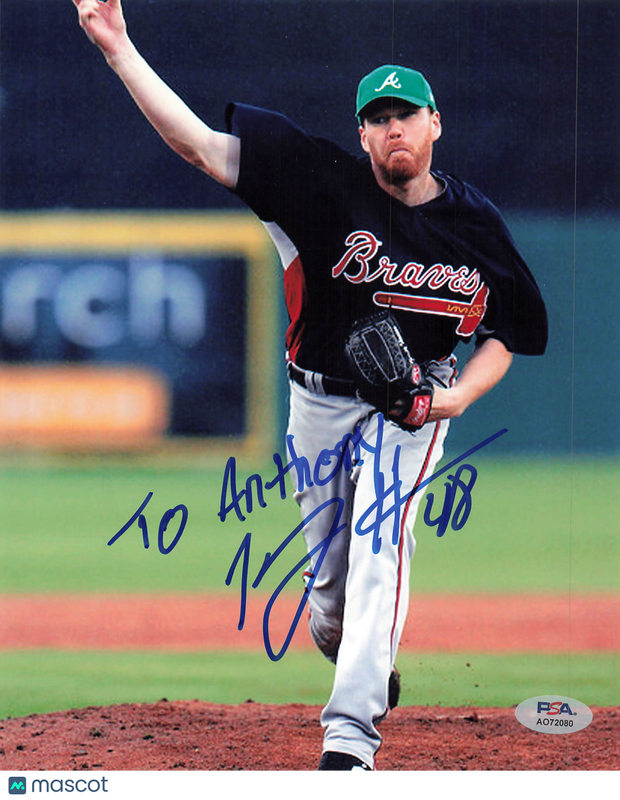 Tommy Hanson Atlanta Braves Signed 8x10 Photo PSA