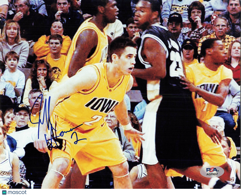 Jeff Horner Iowa Hawkeyes Signed Basketball Photo PSA