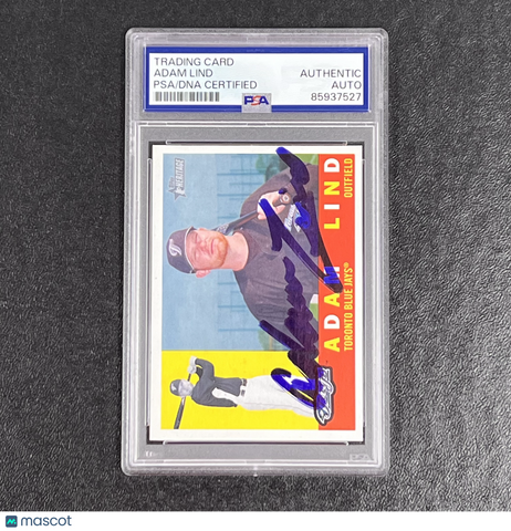 2008 Topps Heritage #17 Adam Lind Signed Card Auto PSA Slabbed Blue Jays