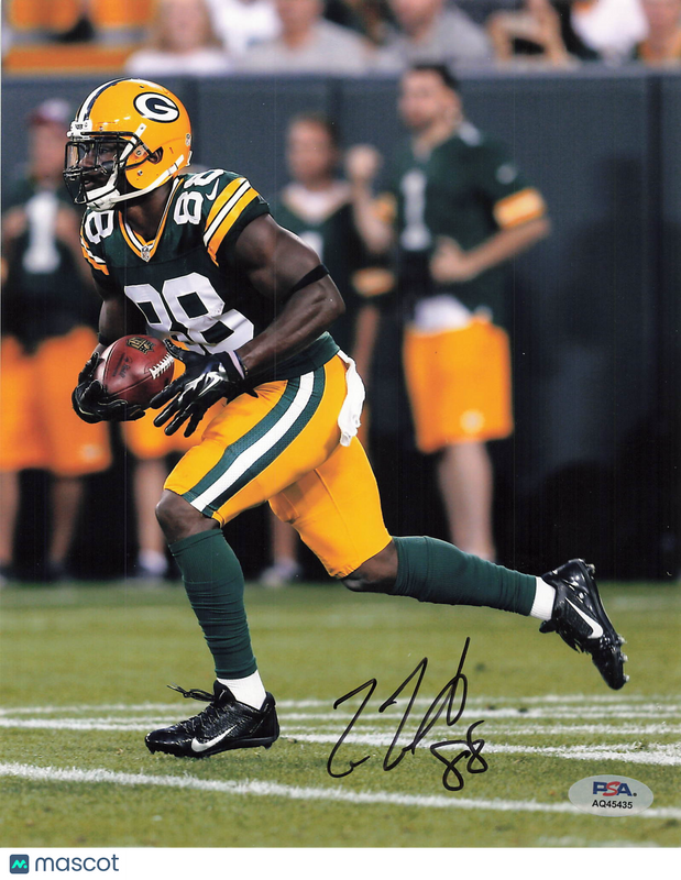 Ty Montgomery Signed Green Bay Packers Football 8x10 Photo PSA Autographed