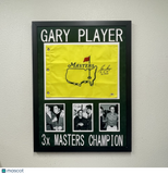 Gary Player Signed Framed Golf Flag PSA Autographed