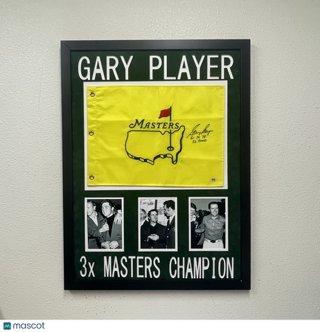 Gary Player Signed Framed Golf Flag PSA Autographed
