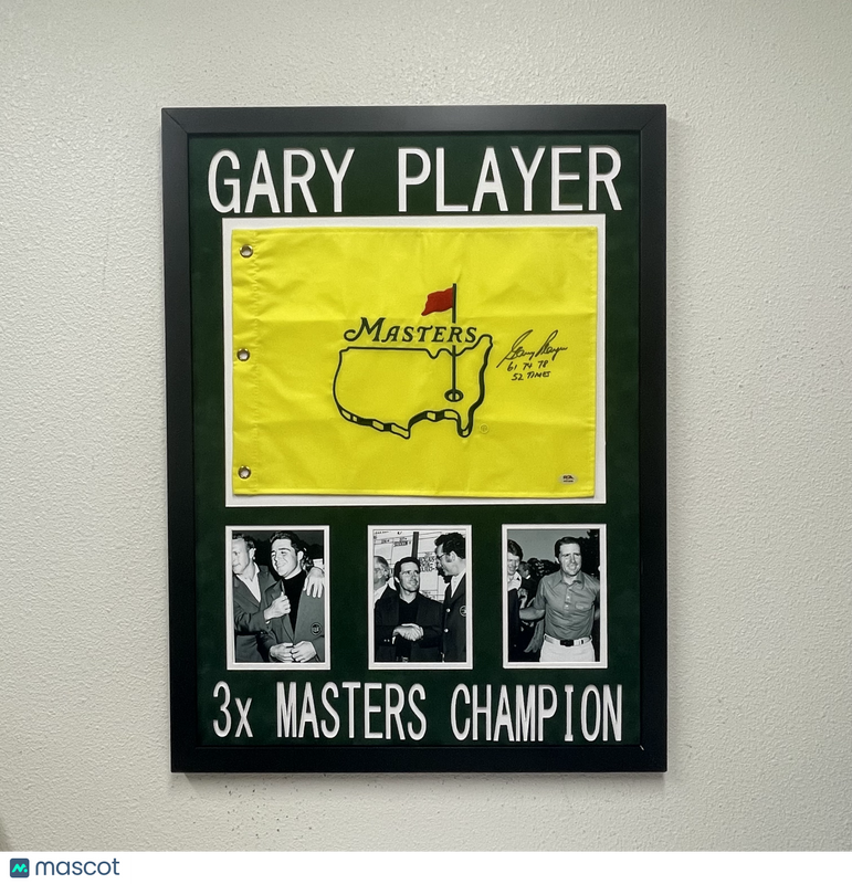 Gary Player Signed Framed Golf Flag PSA Autographed