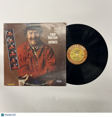 Tom Paxton Signed Heroes Vinyl Album PSA Autographed