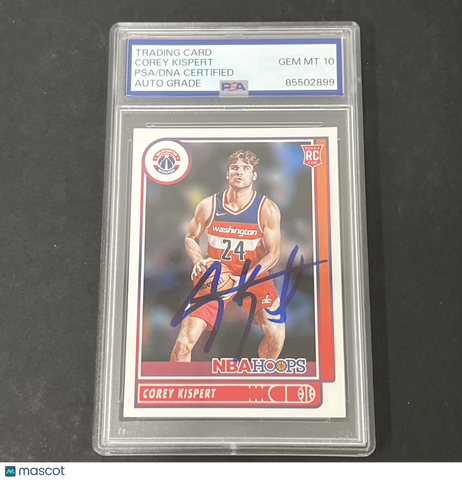 2021-22 Panini NBA Hoops #212 Deni Avdija Rookie signed card PSA Auto 10 Wizards
