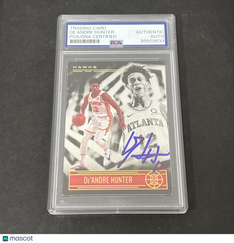 2020-21 Panini Illusions #27 De'Andre Hunter signed card PSA Hawks