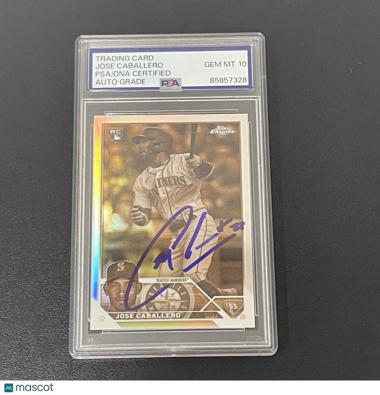 2023 Topps Chrome#USC40 Jose Caballero Signed Card Auto 10 PSA Slabbed Mariners