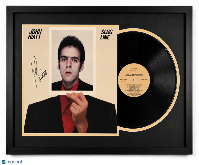 John Hiatt Signed Slug Line Custom Framed Vinyl Album PSA