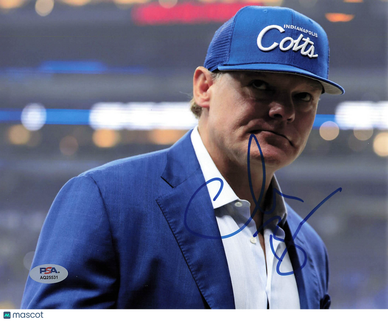 Chris Ballard Signed Indianapolis Colts Football 8x10 Photo PSA Autographed