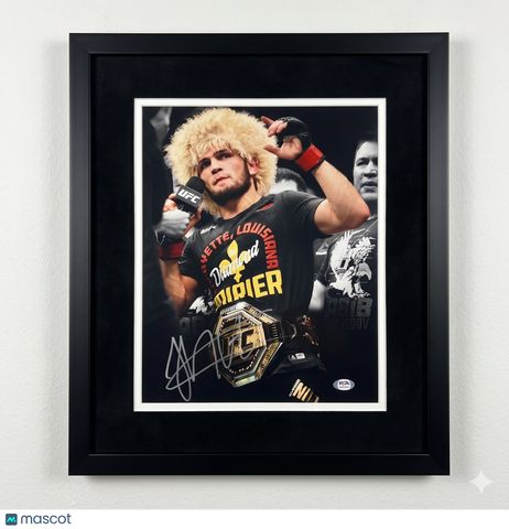 Khabib Nurmagomedov Signed MMA 11x14 Custom Framed Photo PSA Autographed