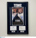 Leonardo DiCaprio and Kate Winslet Signed Custom Framed Titanic Poster PSA Auth