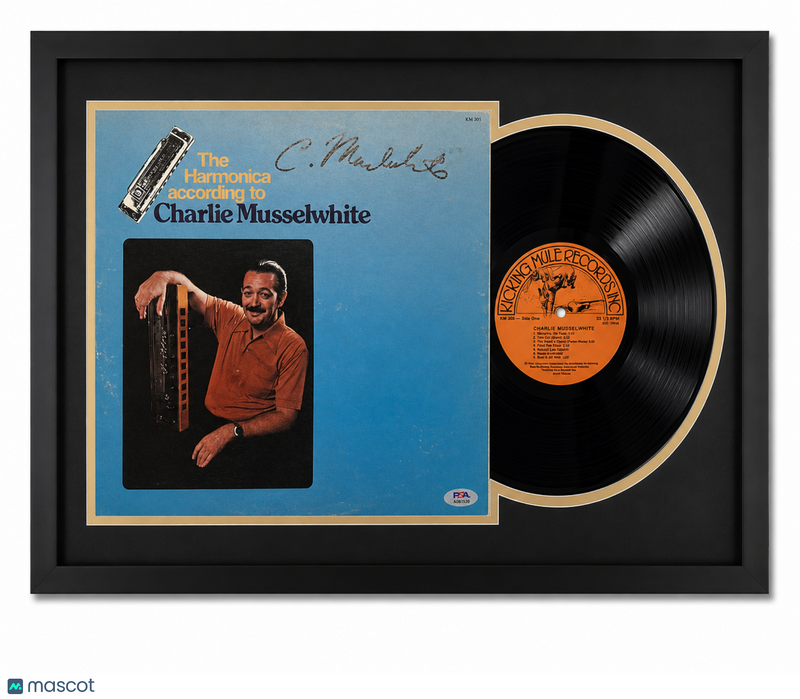 Charlie Musselwhite Signed The Harmonica Custom Framed Vinyl Album PSA