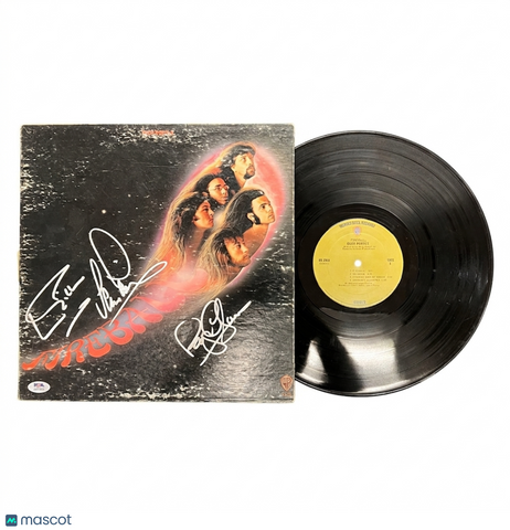 Ian Gillan, Roger Glover & Ian Paice Signed Fire Ball Vinyl PSA Album Auth