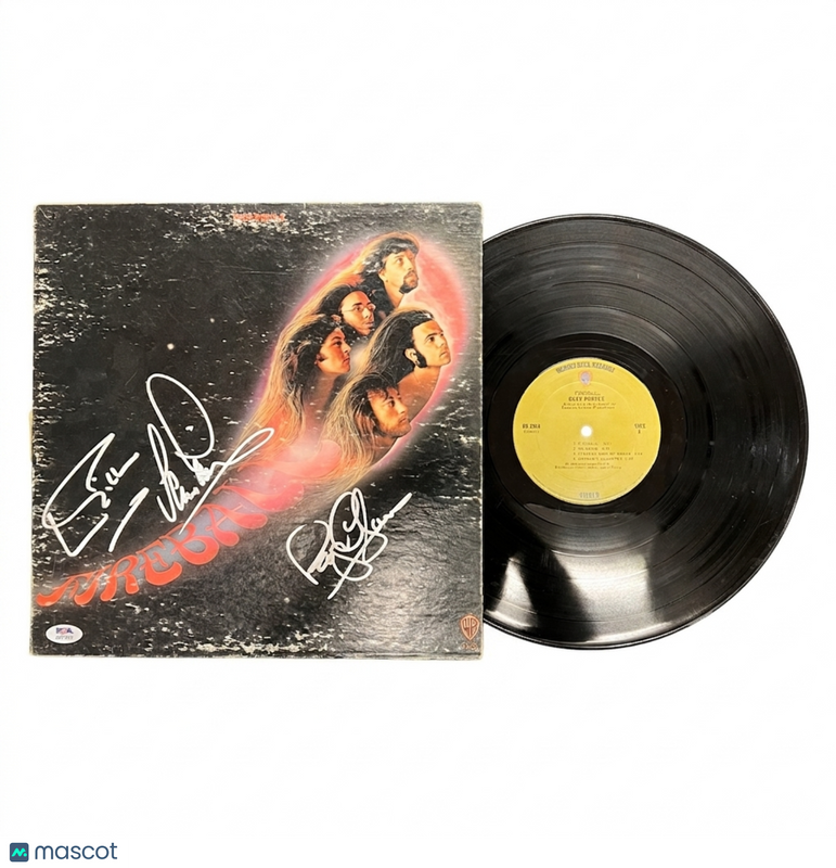 Ian Gillan, Roger Glover & Ian Paice Signed Fire Ball Vinyl PSA Album Auth