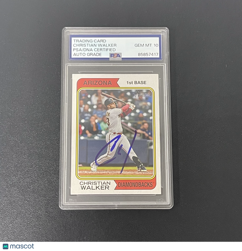 2023 Topps Heritage#165 Christian Walker Signed Card Auto 10 PSA Slabbed Arizona