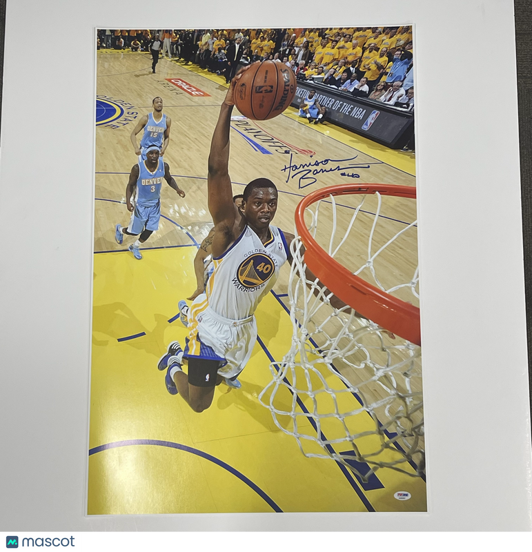 Harrison Barnes Golden State Warriors Signed Basketball 20x30 Photo PSA