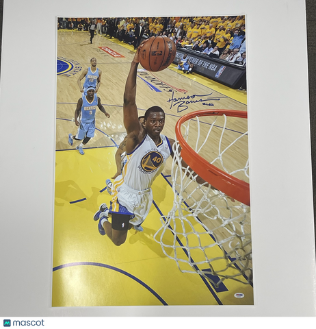 Harrison Barnes Golden State Warriors Signed Basketball 20x30 Photo PSA