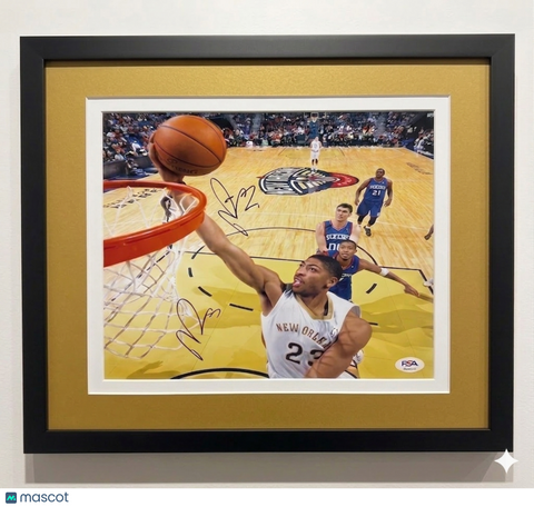 Anthony Davis New Orleans Pelicans Signed  11x14 Custom Framed Photo PSA