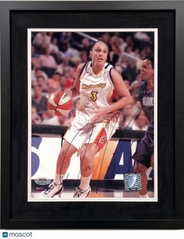 Diana Taurasi Phoenix Mercury Signed Basketball 8x10 Custom Framed Photo PSA