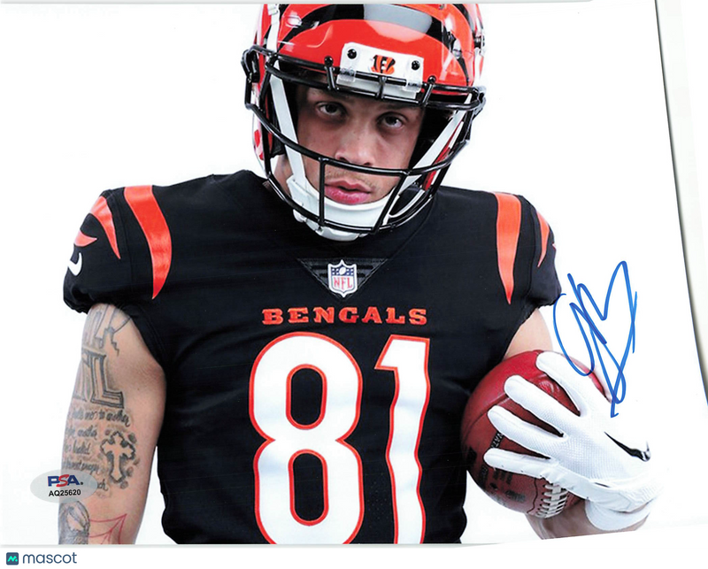 Jermaine Burton Signed Cincinnati Bengals Football 8x10 Photo PSA Autographed