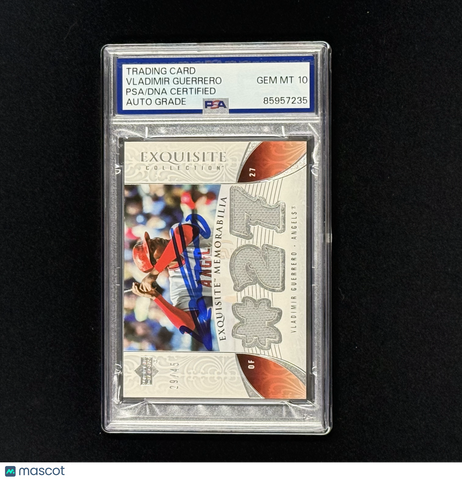 2006 UpperDeck Exquisite #EM-VG2 29/45 Vladimir Guerrero Signed Card Auto 10 PSA