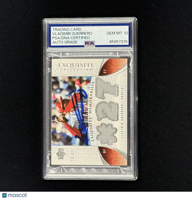 2006 UpperDeck Exquisite #EM-VG2 29/45 Vladimir Guerrero Signed Card Auto 10 PSA
