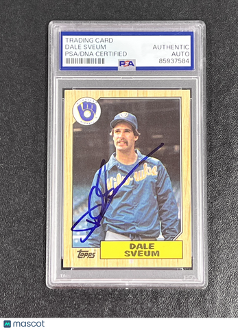 1987 Topps #327 Dale Sveum Signed Card Auto PSA Slabbed Milwaukee Brewers