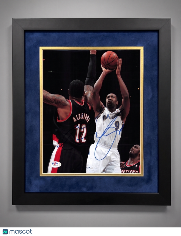 Gilbert Arenas Washington Wizards Signed Basketball 8x10 Custom Framed Photo PSA