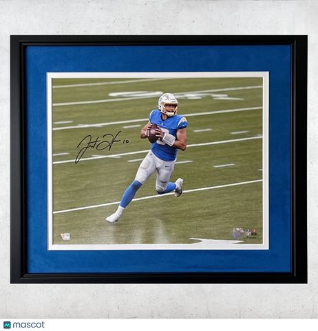 Justin Herbert Signed Los Angeles Chargers 16x20 Custom Framed Photo PSA Auth