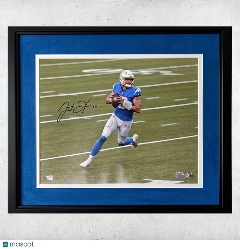 Justin Herbert Signed Los Angeles Chargers 16x20 Custom Framed Photo PSA Auth