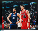 Pau Gasol and Marc Gasol Signed 11x14 Photo JSA
