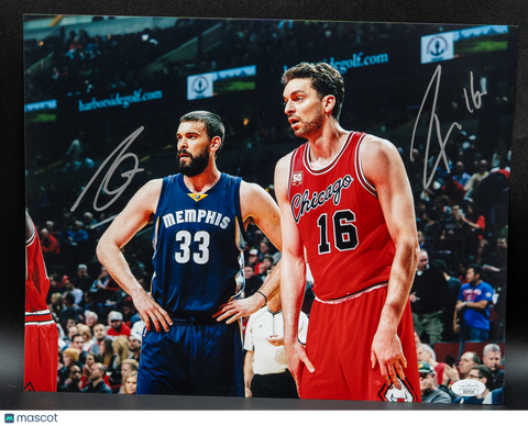 Pau Gasol and Marc Gasol Signed 11x14 Photo JSA