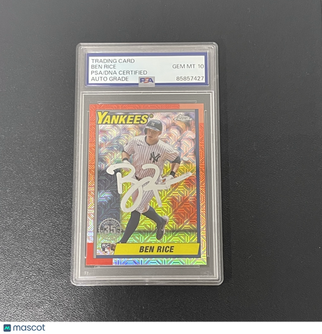 2025 Topps 35th Anniversary #T90C-86 Ben Rice Signed Card Auto 10 PSA Slabbed NY