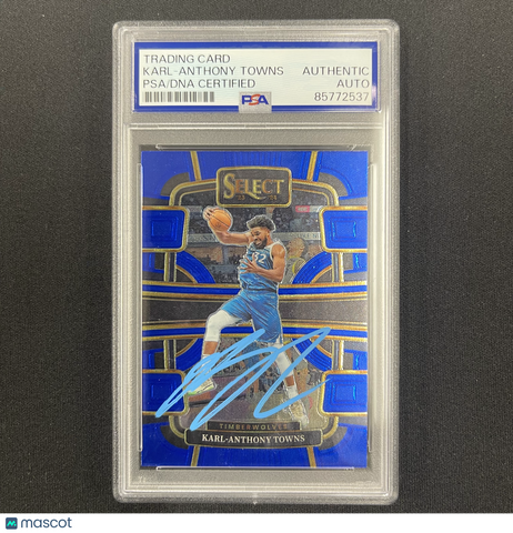 Karl-Anthony Towns 2023-24 Panini Select Basketball#5 Signed Card PSA Auto