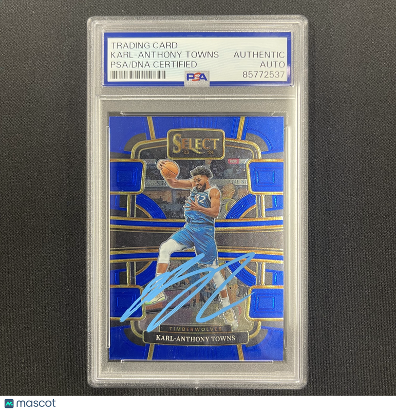 Karl-Anthony Towns 2023-24 Panini Select Basketball#5 Signed Card PSA Auto