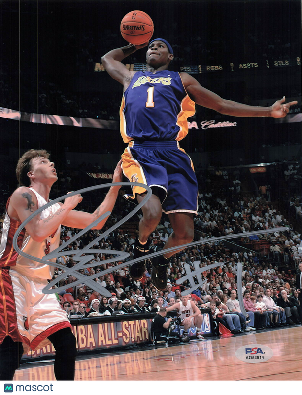 Smush Parker Los Angeles Lakers Signed Basketball 8x10 Photo PSA