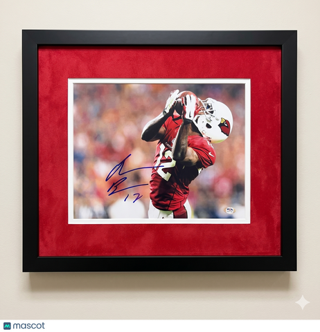 John Brown Signed Arizona Cardinals Football 11x14 Custom Framed Photo PSA