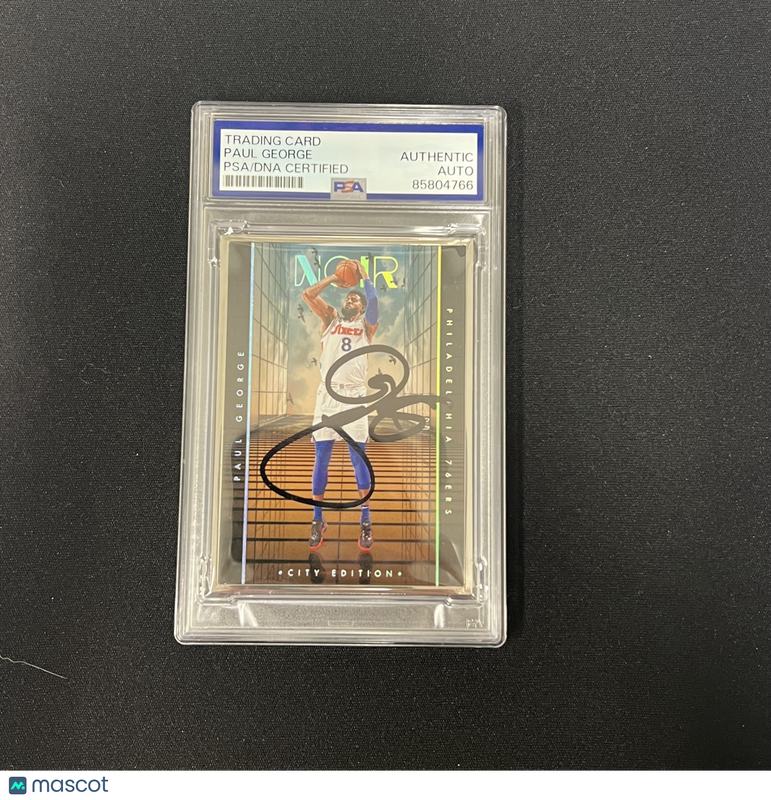 Paul George 2025 Panini 10 Years Noir Basketball#224 Signed Card PSA Autographed