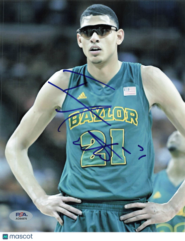Isaiah Austin Baylor Bears Signed Basketball 8x10 Photo PSA
