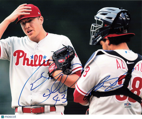Jorge Alfaro and Nick Pivetta Philadelphia Phillies Signed 8x10 Photo PSA