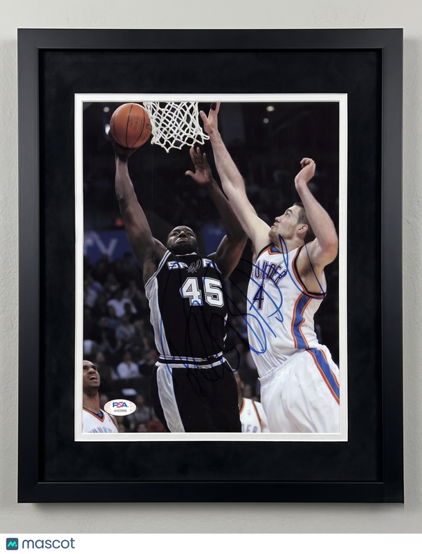 Dejuan Blair San Antonio Spurs Signed Basketball 8x10 Custom Framed Photo PSA