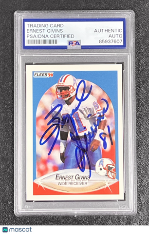 1990 Fleer #127 Ernest Givins Signed Card Auto PSA Slabbed Oilers