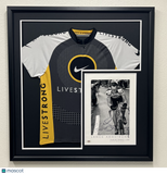 Lance Armstrong Custom Framed Jersey Display with Signed Poster PSA Authentic